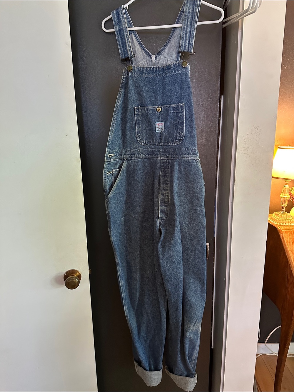 Pointer Vintage Classic Denim Overalls with Front Pocket - Blue